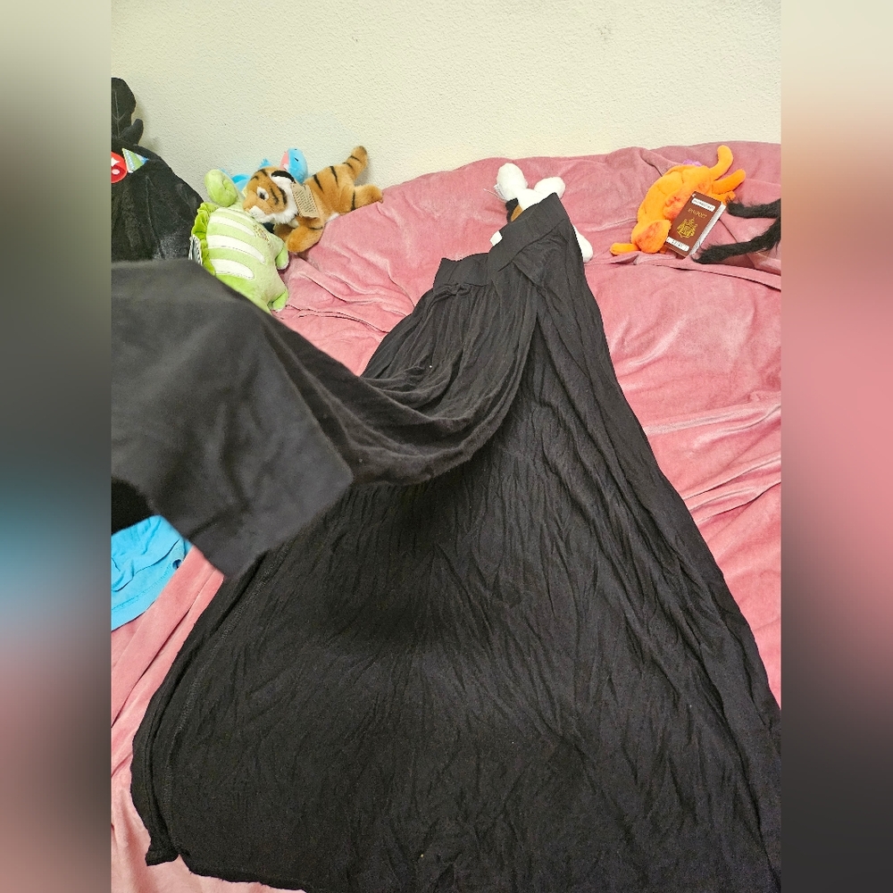 Long Black Spilt Skirt
